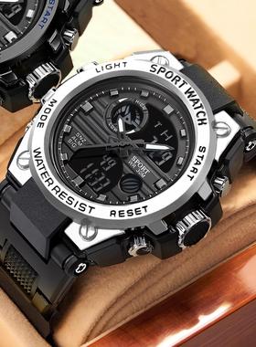 跨境外贸电子手表男款韩版多功能青少年户外运动夜光学生双显批发