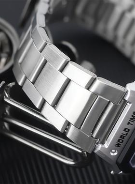 亚马逊电子手表男士钢带户外运动防水小方表东南亚潮流夜光电子表