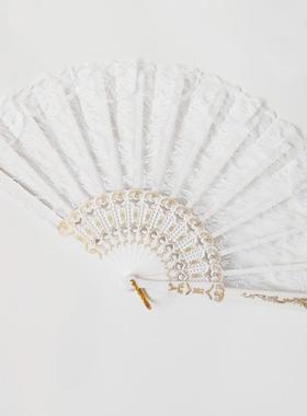 现货混批西班牙蕾丝扇 塑料骨扇子 扇子工艺  赠送外宾佳品可