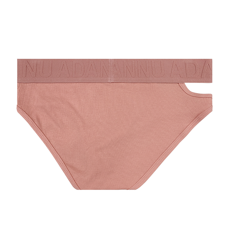 ADANNU男三角内裤单侧镂空纯棉 浮雕文腰带 性感低腰纯色运动青年 - 图1