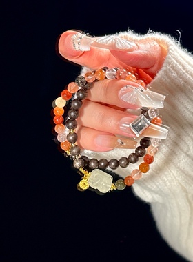 保真正品2026新款沉香手串男女福禄寿多圈檀木黄水晶招财貔貅手链