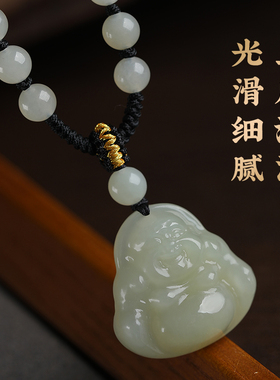 明星同款和田玉佛公吊坠转运护身