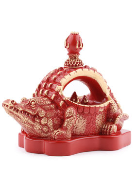 正品李居明2025蛇年鳄鱼灯摆件