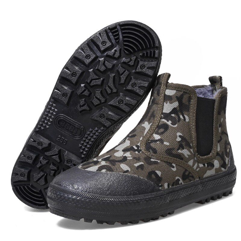 3531冬季加绒高帮劳保鞋男工地耐磨解放鞋加厚橡胶底户外农田棉鞋,淘宝优惠券,粉丝福利购,淘宝优惠卷