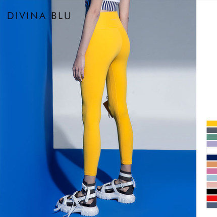DIVINA BLU瑜伽九分裤女高腰裸感专业瑜珈裤子外穿无痕提臀紧身裤 - 图3