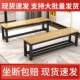 A long stool at the door, a shoe bench and a shoe cabinet that can be used to sit on