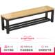 A long stool at the door, a shoe bench and a shoe cabinet that can be used to sit on