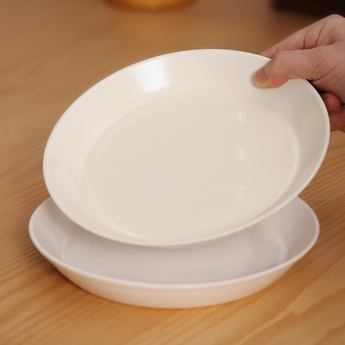 景德镇白瓷骨碟家用日式平底加热盘子哑光白色甜品盘手工餐具南昔 - 图0
