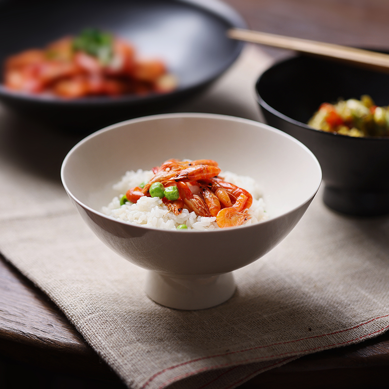 日式粗陶碗复古家用手工土陶碗餐具食器吃饭碗汤碗创意沙拉碗面碗