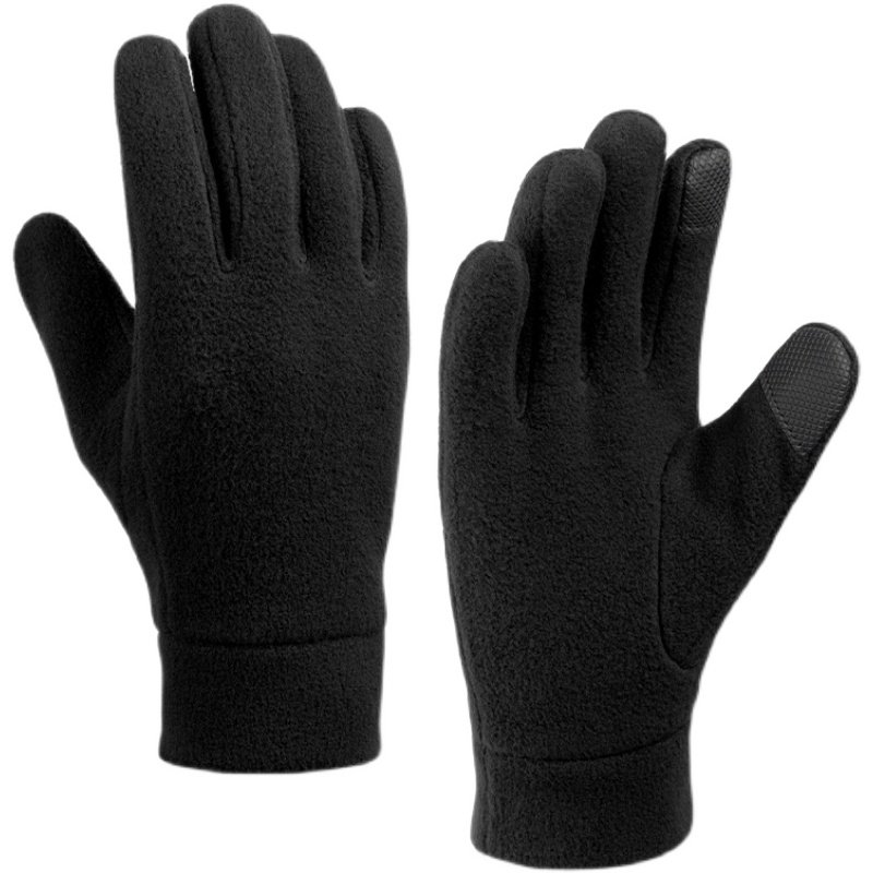 户外运动骑行防寒保暖手套触屏手套冬季滑雪通勤摇粒绒黑色毛绒,淘宝优惠券,粉丝福利购,淘宝优惠卷