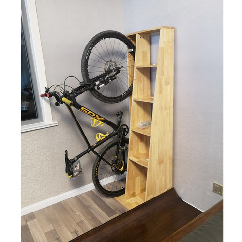 bookbike木制自行车立式停车柜 实木停车架 自行车墙壁挂钩收纳柜 - 图3