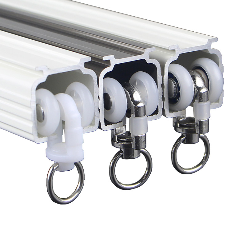 窗帘轨道坚美窗帘架滑轨单轨双轨导轨窗帘杆铝合金顶侧装直轨弯轨,淘宝优惠券,粉丝福利购,淘宝优惠卷