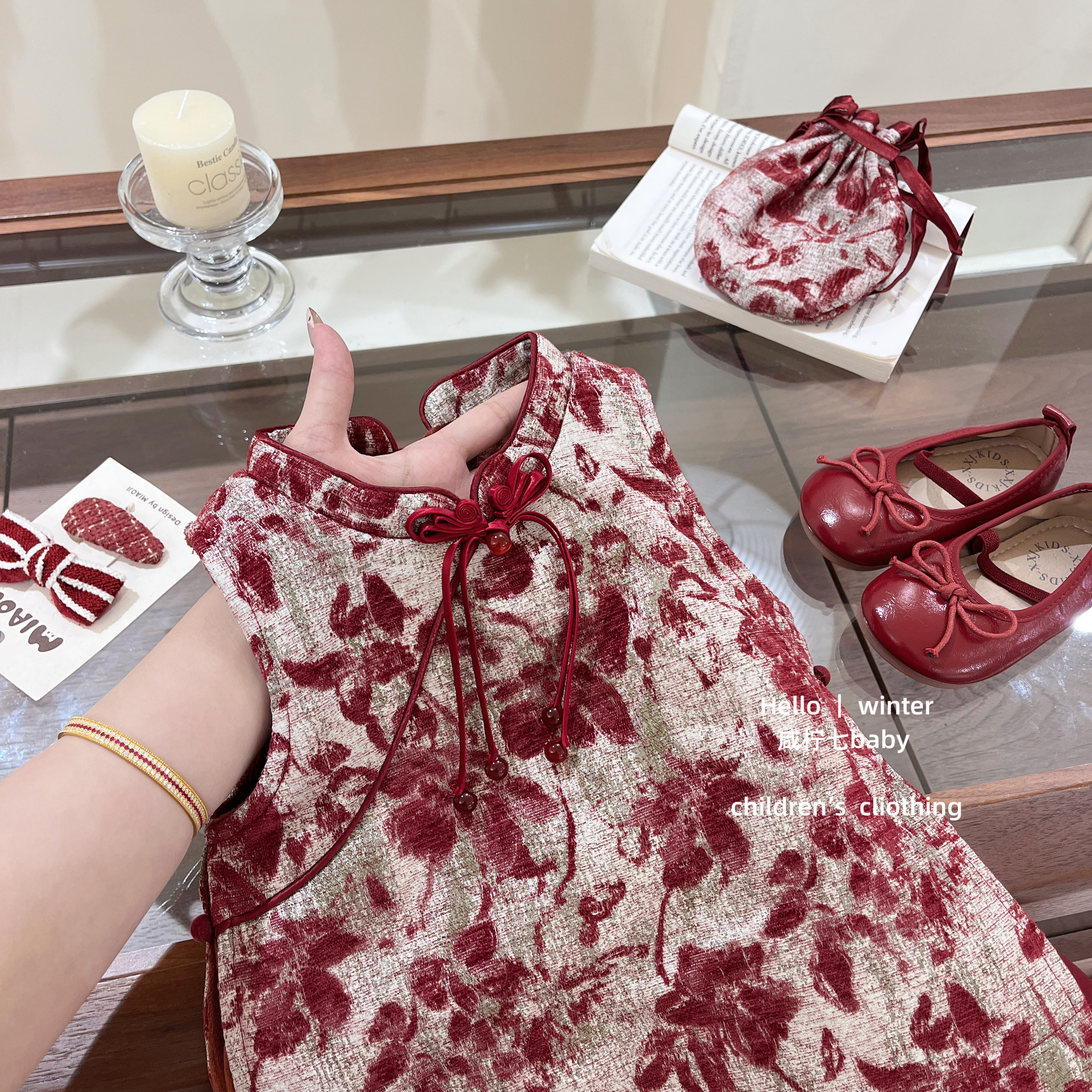 【咸柠七】书香门第！女童连衣裙秋冬复古提花公主裙新年礼服裙,淘宝优惠券,粉丝福利购,淘宝优惠卷