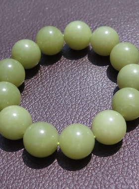 92.8g和田玉新疆且末黄口料黄玉17mm圆珠手串手链S
