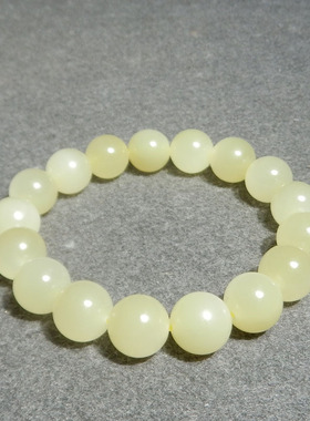 新疆冰底猫眼且末黄口料12mm手串