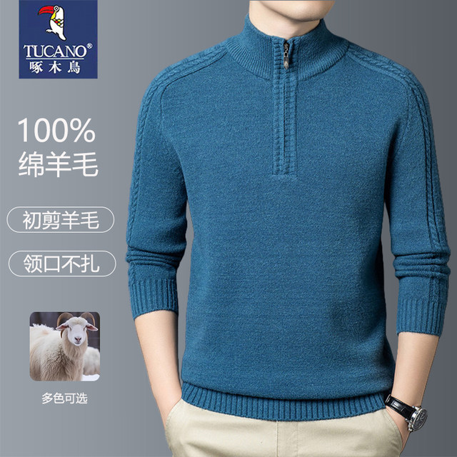 Woodpecker pure wool sweater thickened warm knitted sweater