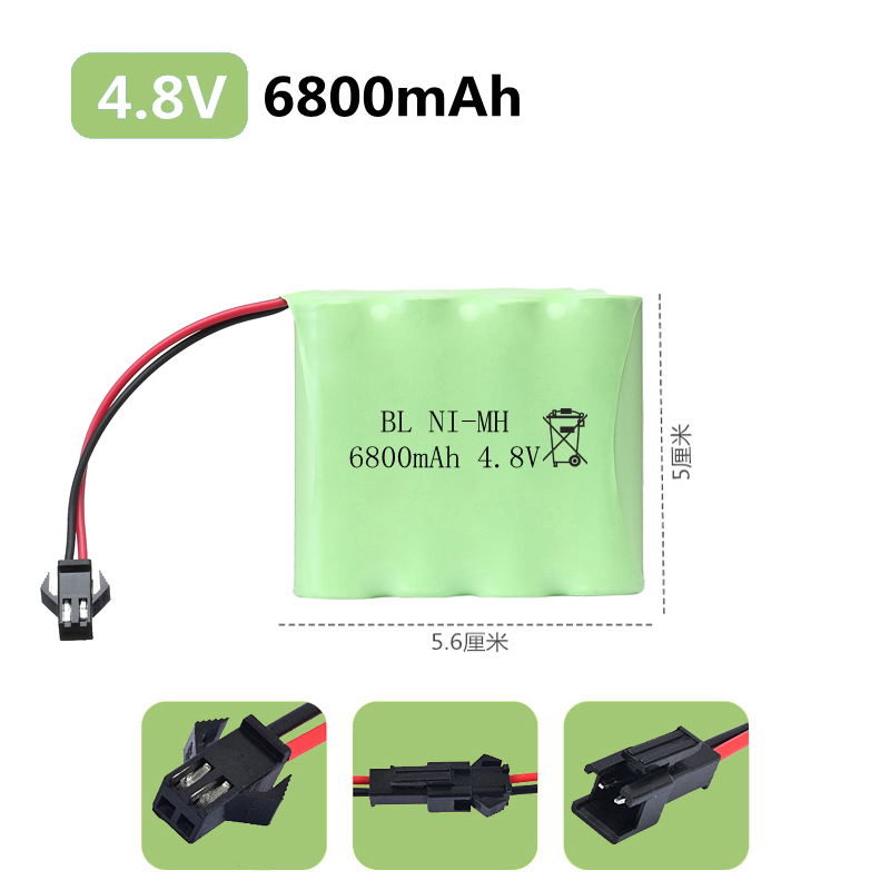 玩具遥控车电池挖掘机四驱越野攀爬车3.6V4.8V7.2V9.6V充电电池组-图2