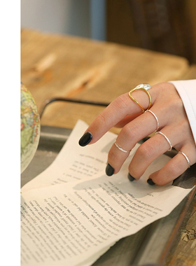 925纯银复古气质细女ins小众戒指