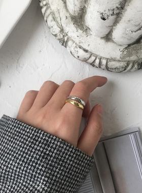 纯银波浪欧美风不规则异形戒指环