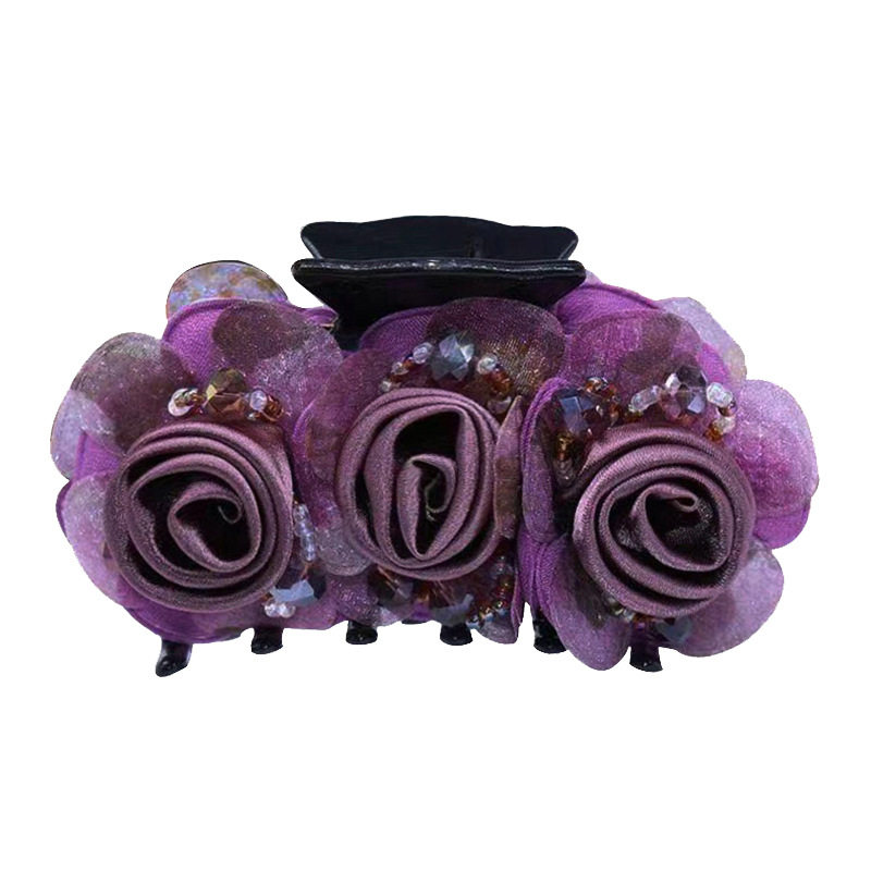 盘发马尾抓夹后脑勺鲨鱼夹马尾发卡妈妈发抓玫瑰花发夹发量少头饰,淘宝优惠券,粉丝福利购,淘宝优惠卷