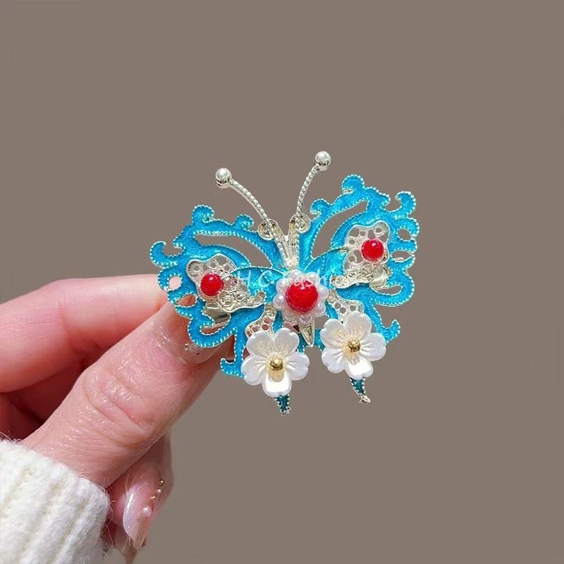 国风醒狮发夹珍珠边夹高级感小香风发卡头饰批发义乌鸭嘴夹饰品女,淘宝优惠券,粉丝福利购,淘宝优惠卷