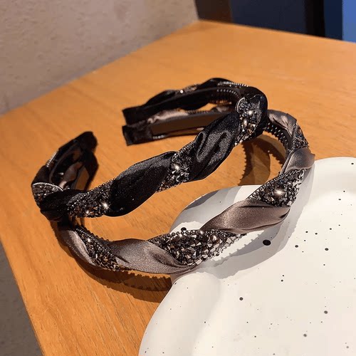 韩国东大门新款水钻发箍女高级感气质头饰压发卡子2024年爆款 - 图0