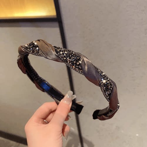 韩国东大门新款水钻发箍女高级感气质头饰压发卡子2024年爆款 - 图2