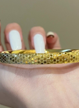 米勒珠宝女士纯金波点手镯5D工艺