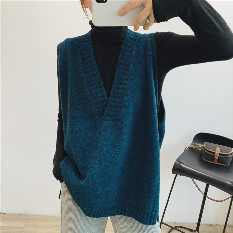 秋冬韩国潮流时尚大码宽松中长款V领羊绒马甲背心女外穿羊毛坎肩,淘宝优惠券,粉丝福利购,淘宝优惠卷