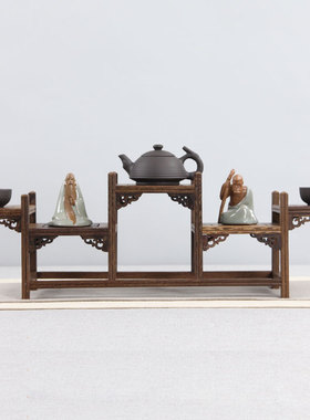 鸡翅木摆件紫砂置物架底座