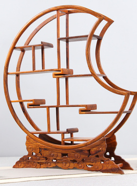 紫砂博古架实木茶壶摆件底座