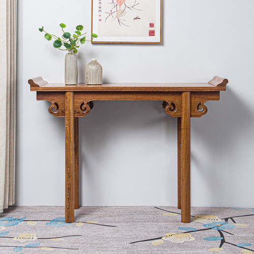 红木家具 全鸡翅木香案仿古中式中堂案几实木翘头案 玄关条案供桌 - 图0