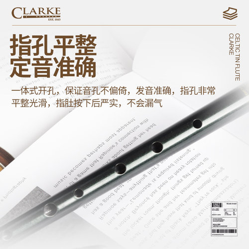 英国Clarke克拉克 爱尔兰竖笛 凯尔特锡笛 D调笛子 口哨直笛乐器 - 图2