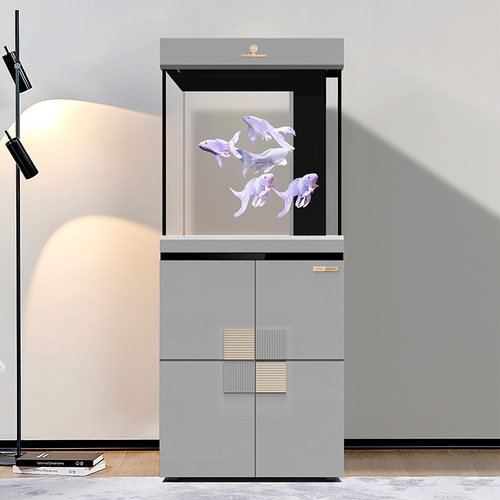 可丽爱鱼缸M5魔方新款中小型客厅生态超白玻璃屏风底滤水族箱 - 图0