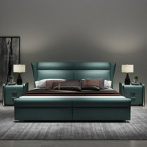 Nordic Tech Bunk Bed Master Bedroom Art Bed Double Man Bed 2 m x2 Mi Large Bed Light Lavish Bed Modern Minima Soft Bunk Bed