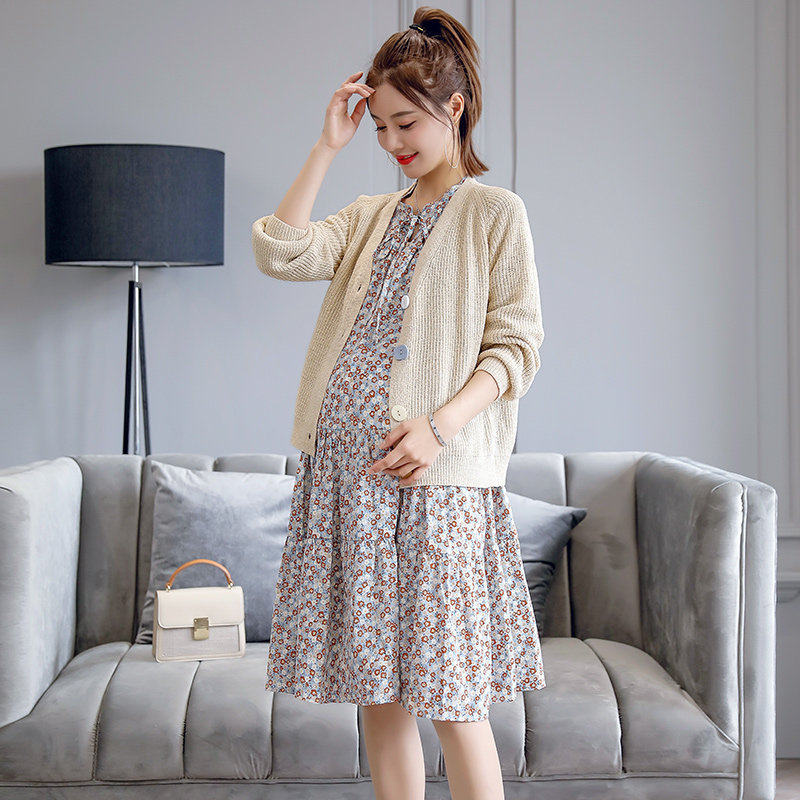 孕妇夏装连衣裙长袖夏季孕妇裙子 老爹有喜连衣裙