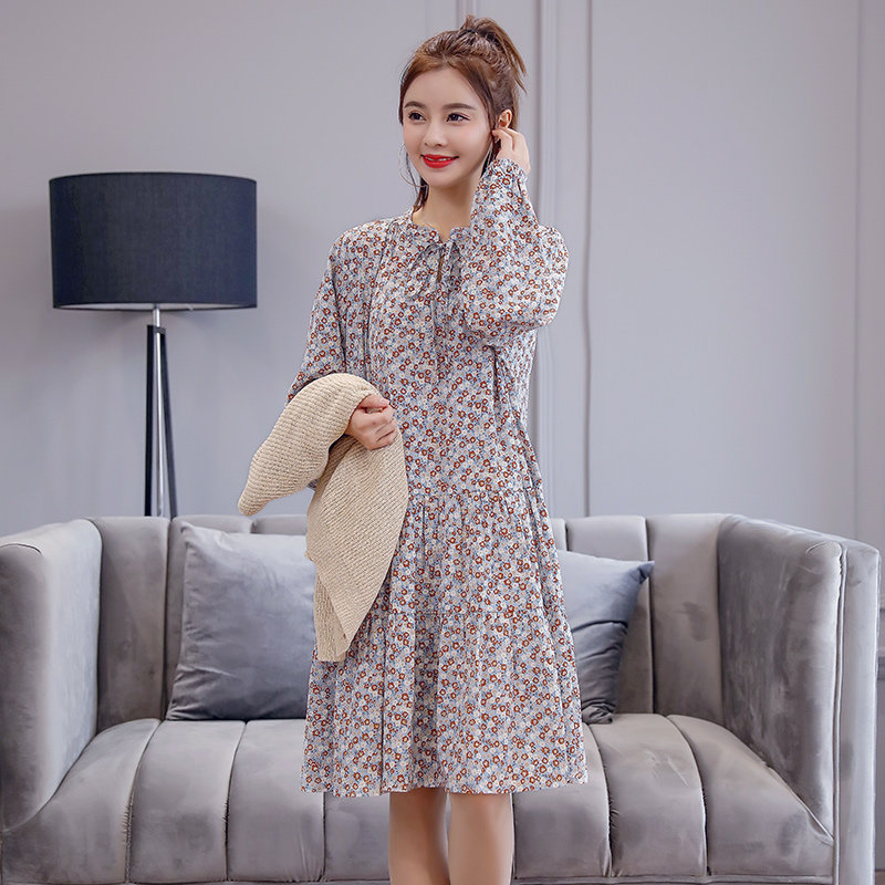 孕妇夏装连衣裙长袖夏季孕妇裙子 老爹有喜连衣裙