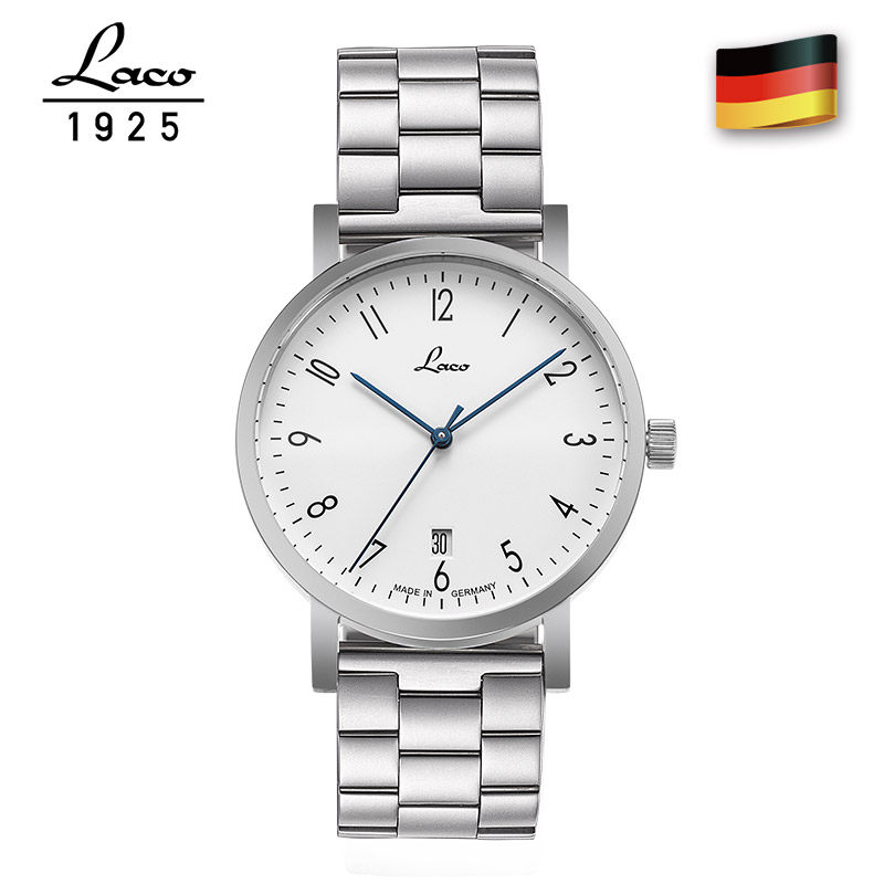 德国进口LACO朗坤包豪斯自动机械表简约商务休闲男士腕表钢带
