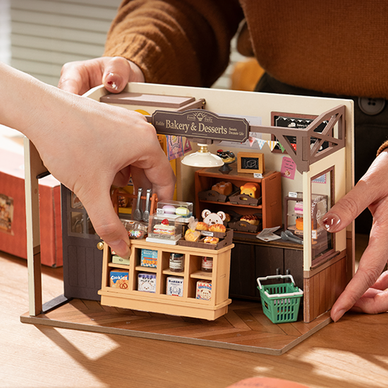 若态若来贝卡的面包店diy手工拼装小屋3D立体拼图木头房模型商店