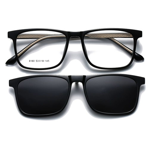 Очки TR90 рамки Большой лицо мужские солнцезащитные очки зажима микроскопия