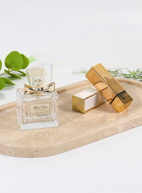 轻奢天然黑大理石化妆饰品托盘