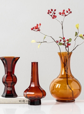 新中式琉璃花瓶摆件禅意高档
