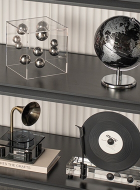 复古黑胶片唱片机装饰品