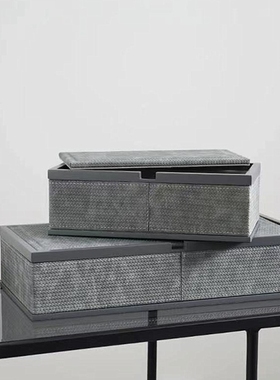 现代编织纹收纳盒装饰摆件