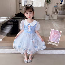 Girls Dress Summer Childrens Aisha Princess Dress 2022 New Western Baby Fashion Summer Internet Red Dress