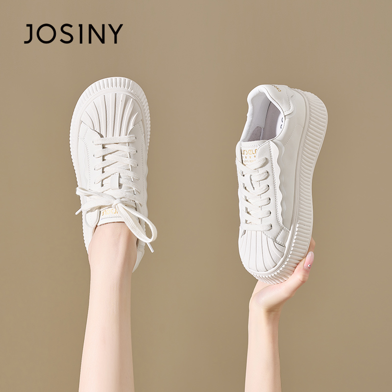 卓诗尼小白鞋贝壳头2023春款女鞋 josiny卓诗尼茵诗曼休闲板鞋