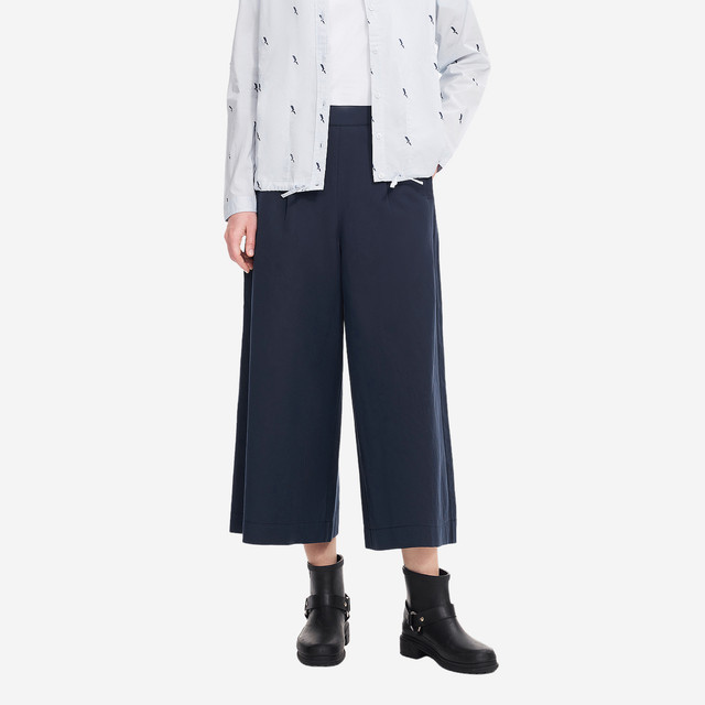 Aigao ແມ່ຍິງ Cropped Pants ຂາກວ້າງ Pants ເຢັນ Pants