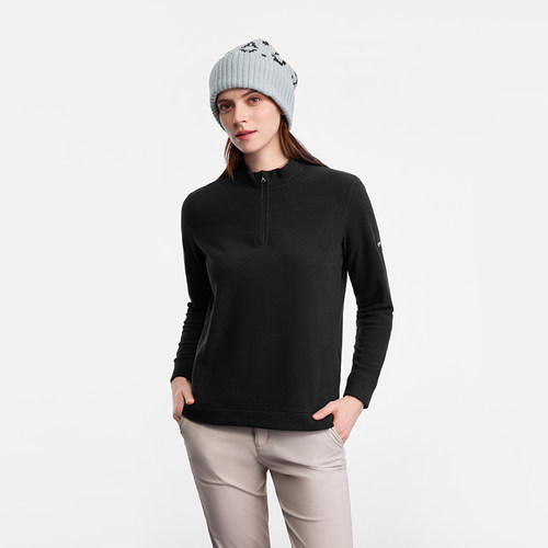 AIGLE艾高女士半拉链抓绒衣户外保暖上衣25年冬季新品BK02 - 图0