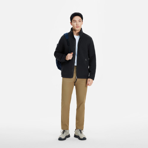 AIGLE艾高户外Polartec保暖防风全拉链抓绒休闲上衣男士加厚外套 - 图2