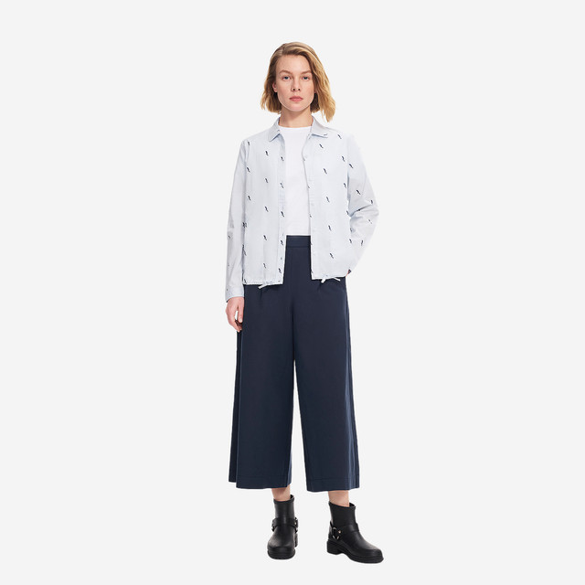 Aigao ແມ່ຍິງ Cropped Pants ຂາກວ້າງ Pants ເຢັນ Pants